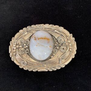 Delbert Gordon Sterling Silver Belt Buckle with Jasper Stone